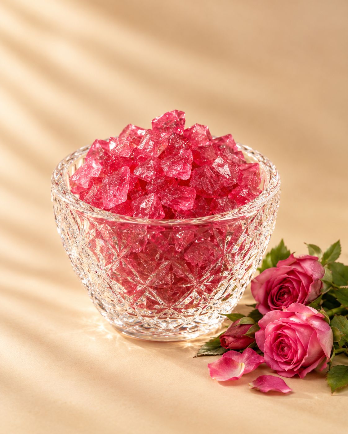 نبات نگینی سرخ گل سرخ| نبات گل محمدی خوش‌عطر و سنتی