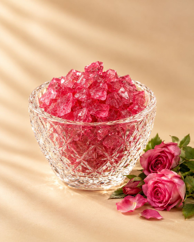 نبات نگینی سرخ گل سرخ| نبات گل محمدی خوشعطر و سنتی